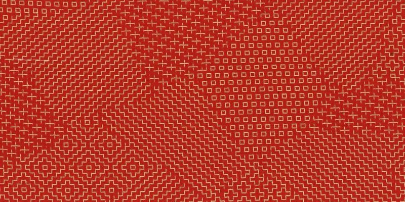 刺し子クッションカバー朱×生成 | Sashiko fabric cushion cover Red x 